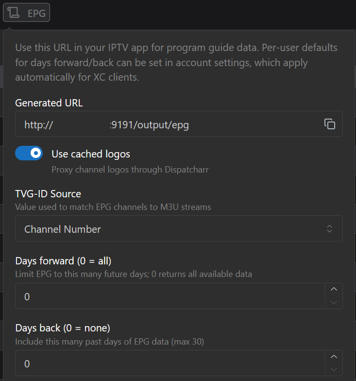 EPG export