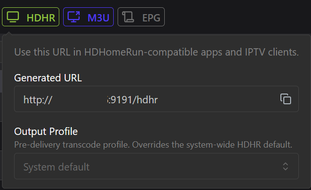 HDHomeRun export