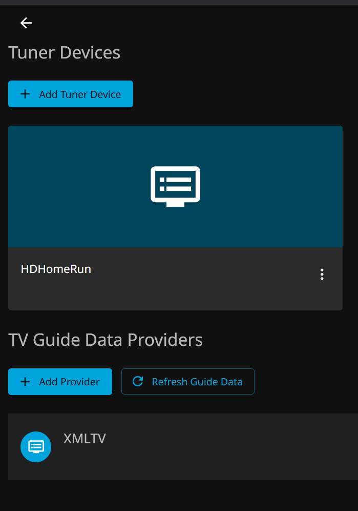 Jellyfin Live TV config