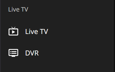 Live TV section